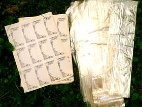 Freecycle Labels and cellophan bags