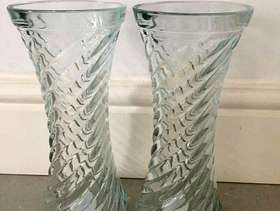 Freecycle 2 Spiral Heavy Glass Vases