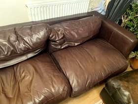 Freecycle Brown leather sofa