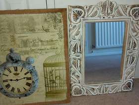 Freecycle Shabby Chic Mirror & Clock