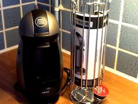 Freecycle Dulce Gusto coffee pod machine and stand