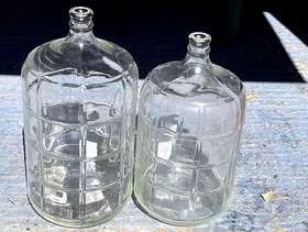 Freecycle Two large clear glass demijohn bottles