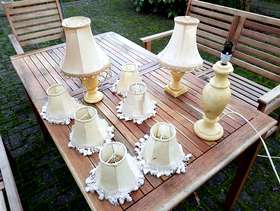Freecycle Old fashioned table lamps, possibly marble
