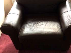 Freecycle Brown Leather Armchair
