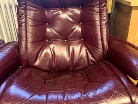 Freecycle 2 Red Leather chairs