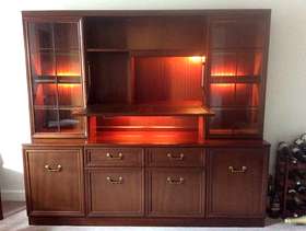 Freecycle Gplan mahogany display unit with lighting