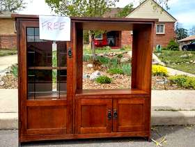 Freecycle Mission style entertainment center