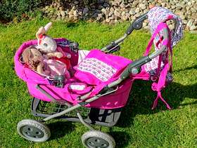 Freecycle Mamas and Papas toy pram with accessories