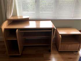 Freecycle Desk and bedside table