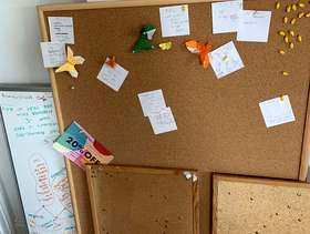Freecycle HUGE white board and cork board with Arteza markers