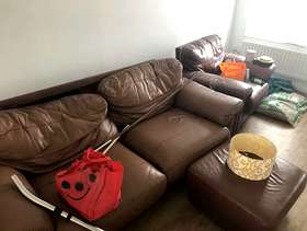 Freecycle 3 seater sofa with chair and footstool