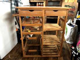 Freecycle Pine tiled top kitchen unit/butchers block