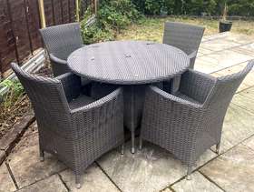 Freecycle Rattan table and four chairs