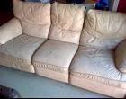 Freecycle Cream leather recliner 3 seater sofa