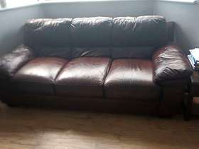 Freecycle 3 seater brown "leather" sofa