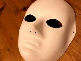 Freecycle Free, full face mask, white, with elastic, could be decorated ...