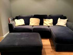 Freecycle Navy Corner sofa