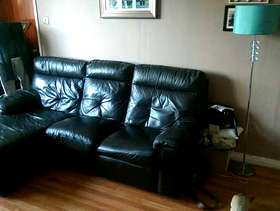 Freecycle 2 piece brown leather suite.