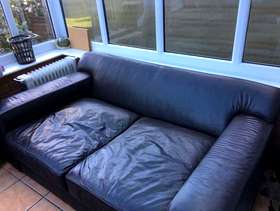 Freecycle Brown Leather Sofa