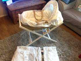 Freecycle Moses basket & stand plus cot bedding
