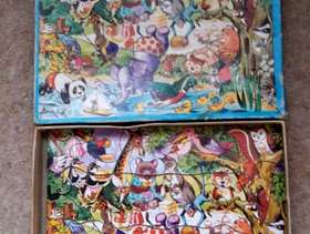 Freecycle Giraffe and Animals Picnic Vintage High Spot Wooden Jigsaw