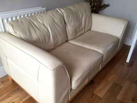 Freecycle TAKEN: Two Seater Cream / Ivory Leather Sofa