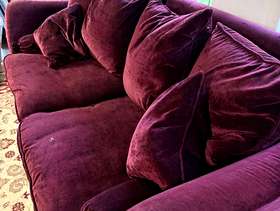 Freecycle 3 seater dark red velvet Sofa
