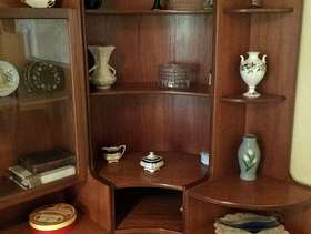Freecycle Nathan teak corner display cabinet