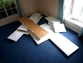 Freecycle IKEA Kallax shelving unit 4 x 4