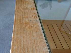 Freecycle Glass top oak coffee table