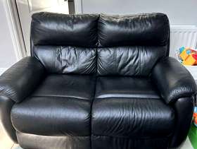 Freecycle Black leather sofa
