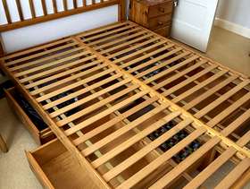 Freecycle Pine bed frame and headboard