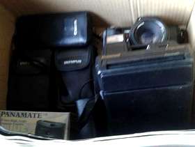 Freecycle Box of assorted old film cameras