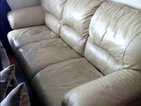 Freecycle 3 seater leather sofa