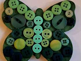 Freecycle Handmade button. Mosaic fridge magnet