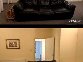 Freecycle Brown leather effect couches