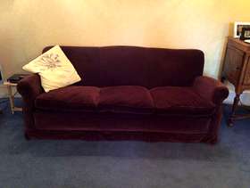 Freecycle Italian 3 seater sofa in brown velvet