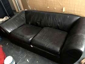 Freecycle Black faux leather sofa