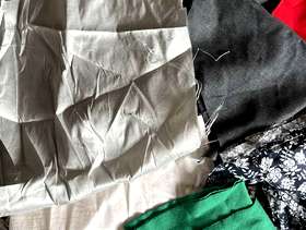 Freecycle Bundle mixed fabric remnants - silk wool poly