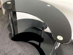 Freecycle Three tiers black glass computer desk