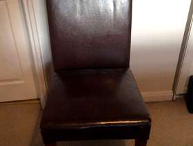Freecycle 4 leather upholstered dining chairs