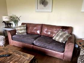 Freecycle Leather/fabric 4 seater sofa