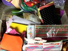 Freecycle Box of mixed arts and crafts.