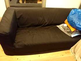 Freecycle Standard ikea sofa,with black fitted ikea cover