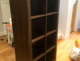 Freecycle Ikea dark wood shelving unit