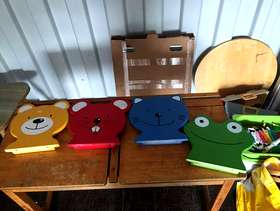Freecycle 4 x character wooden chairs and small round table