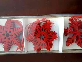 Freecycle Hobbycraft Red Felt Snowflake Decorations