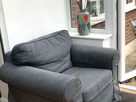 Freecycle Ikea grey armchair - width 110cm height 74cm, machine wash ...