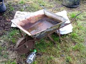 Freecycle Vintage wheelbarrow planter