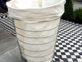 Freecycle Metal and canvas laundry basket on casters